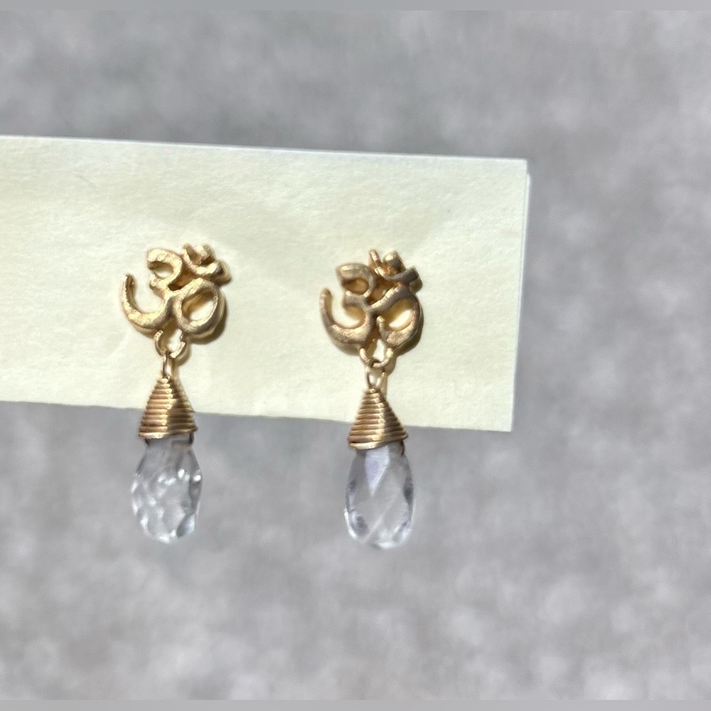 Karma and Luck White Quartz Zen Earrings